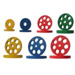 Olimpiai, színes, 7 lyukú, gumírozott súlytárcsa (1,25-2,5-5-10-15-20-25kg) - teljes szett