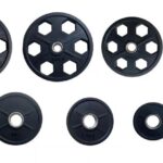 Olimpiai, 6 lyukú, gumírozott súlytárcsa - Szett 157,5 kg