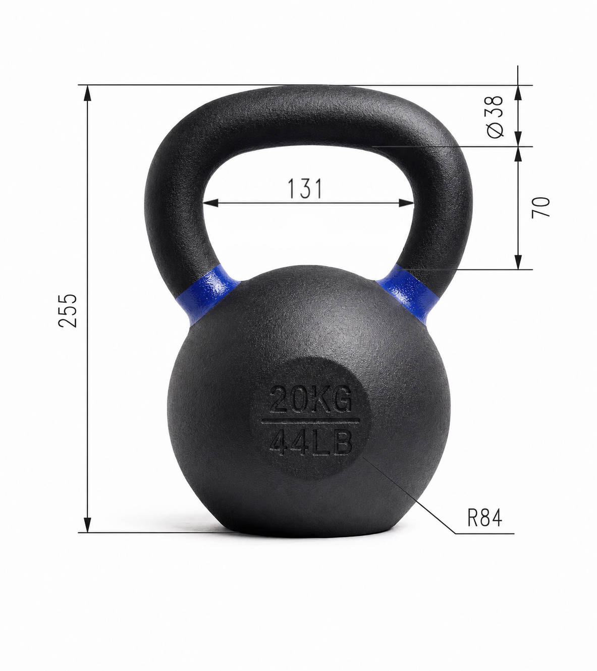 Kettlebell 20 kg, porszórt öntöttvas - Image 2