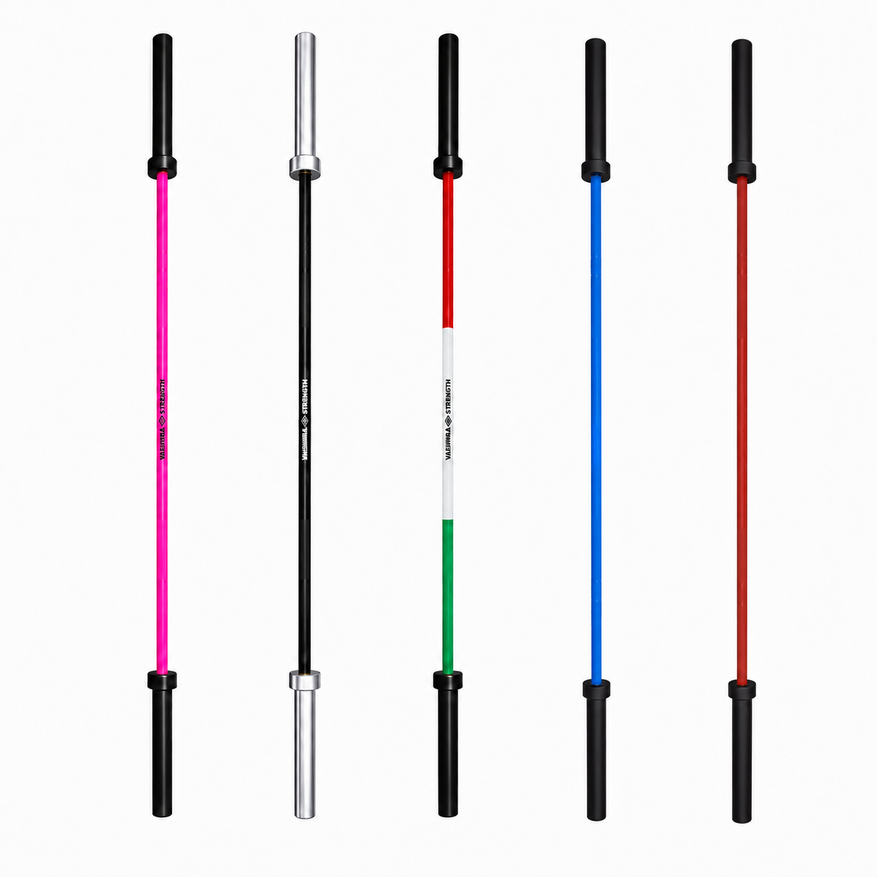 Varnika Strength Olimpiai női rúd, 2010 mm, 50 mm, 680 kg-ig terhelhető, kerámia markolat (Pink, fekete, kék, piros, Magyar trikolór színekben)